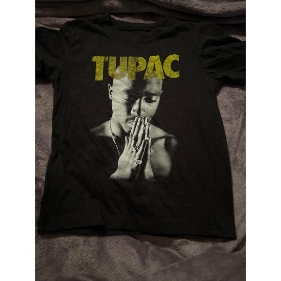 2Pac Graphic T Shirt Kids Size 4T Black Short Sleeve Tupac Shakur - Picture 1 of 3
